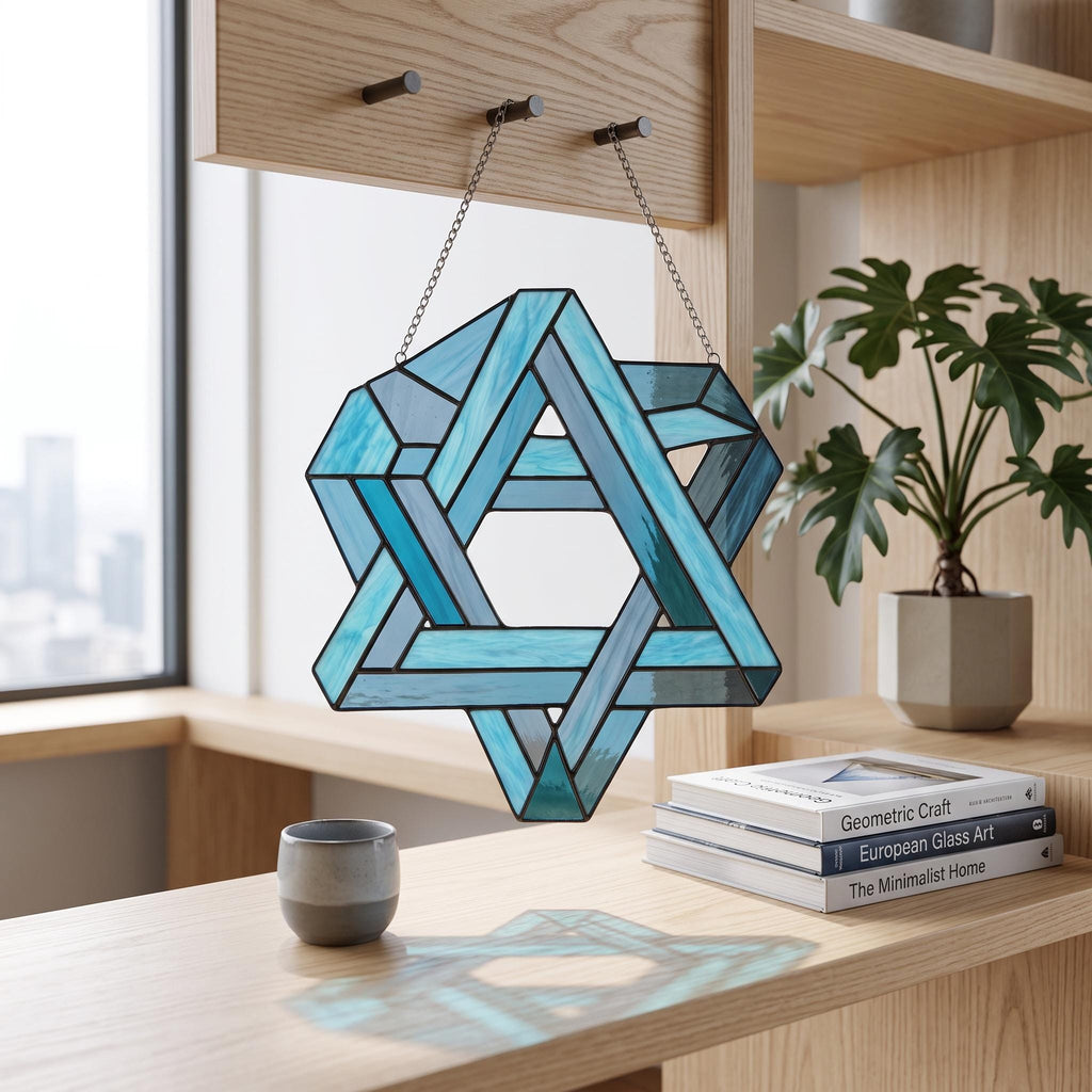 Blue Optical Illusion Glass Suncatcher
