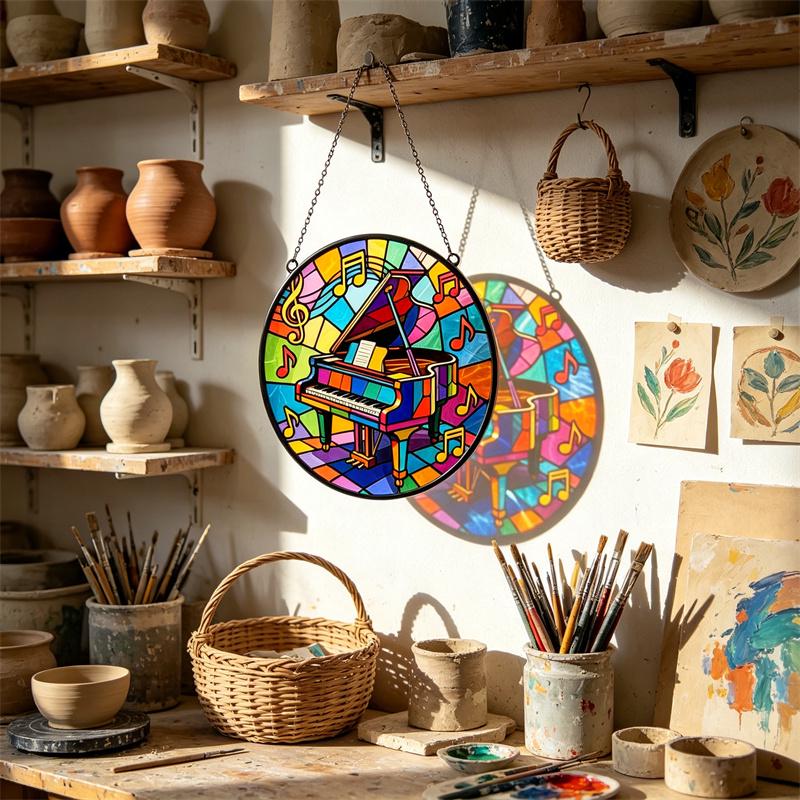 Piano Glass Suncatcher