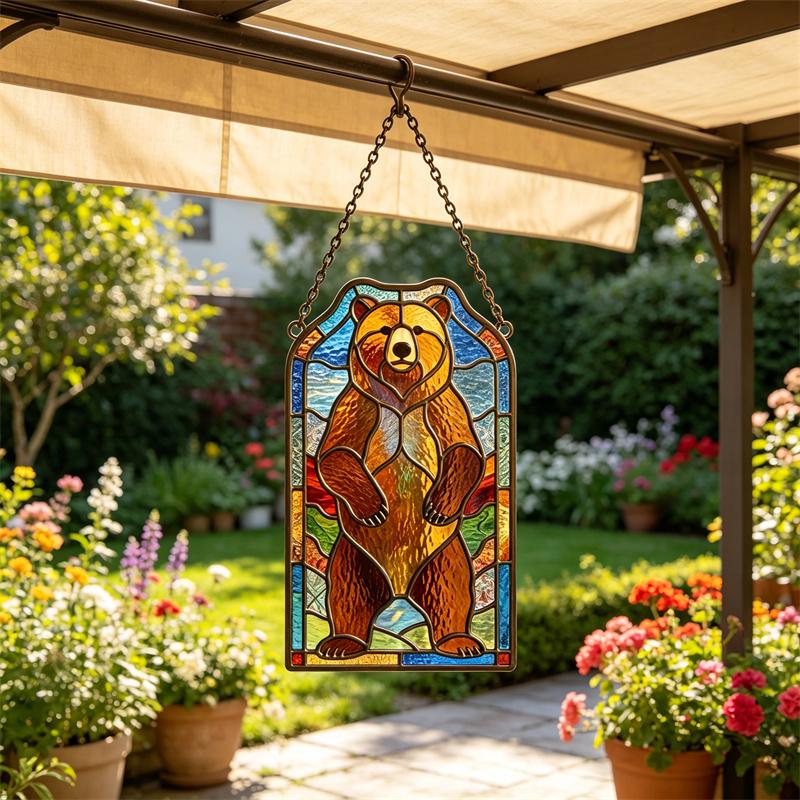 Bear Glass Wall Hanging