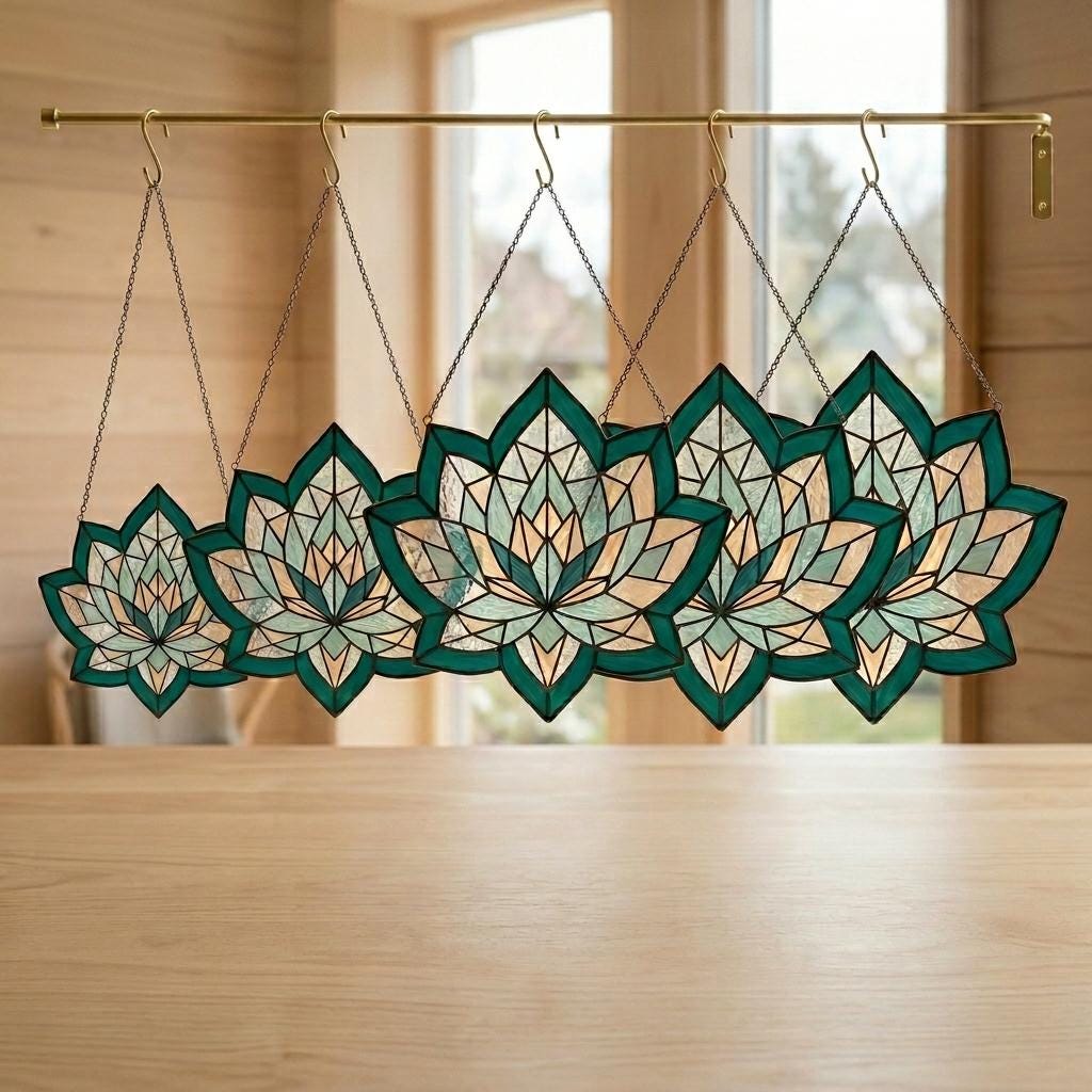 Lotus Glass Suncatcher