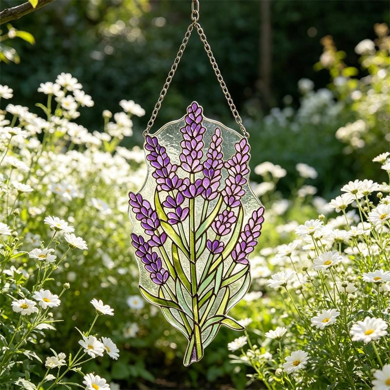 Lavender Glass Suncatcher