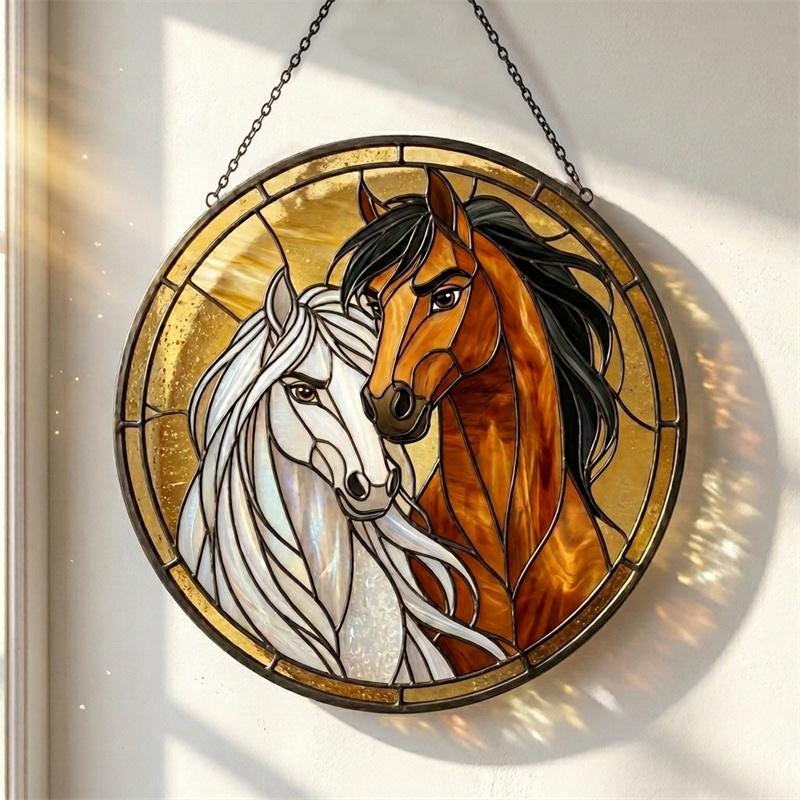 Rustic Horse Glass Suncatcher
