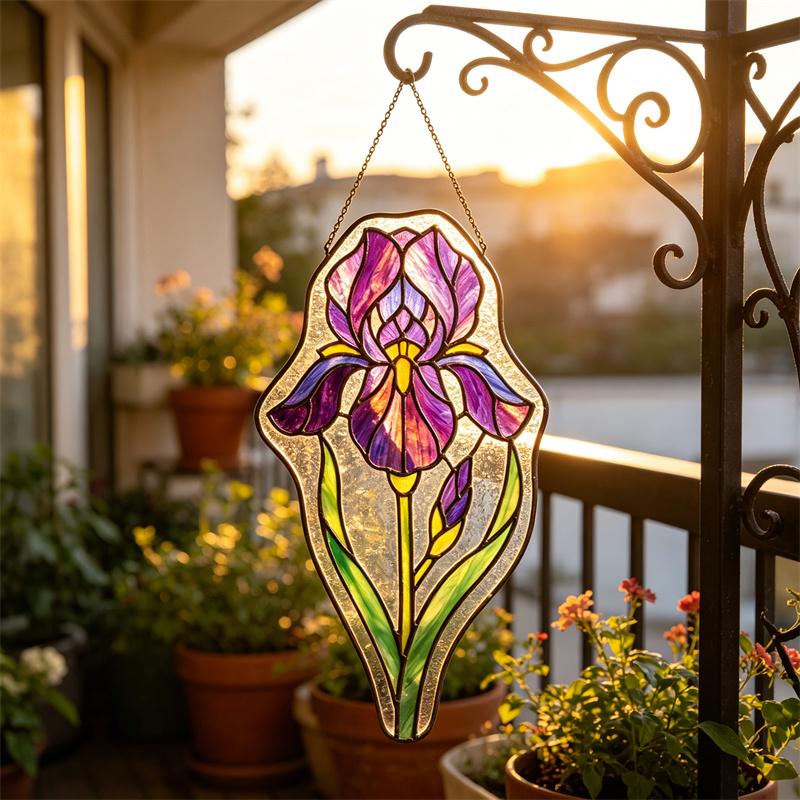 Iris Glass Suncatcher