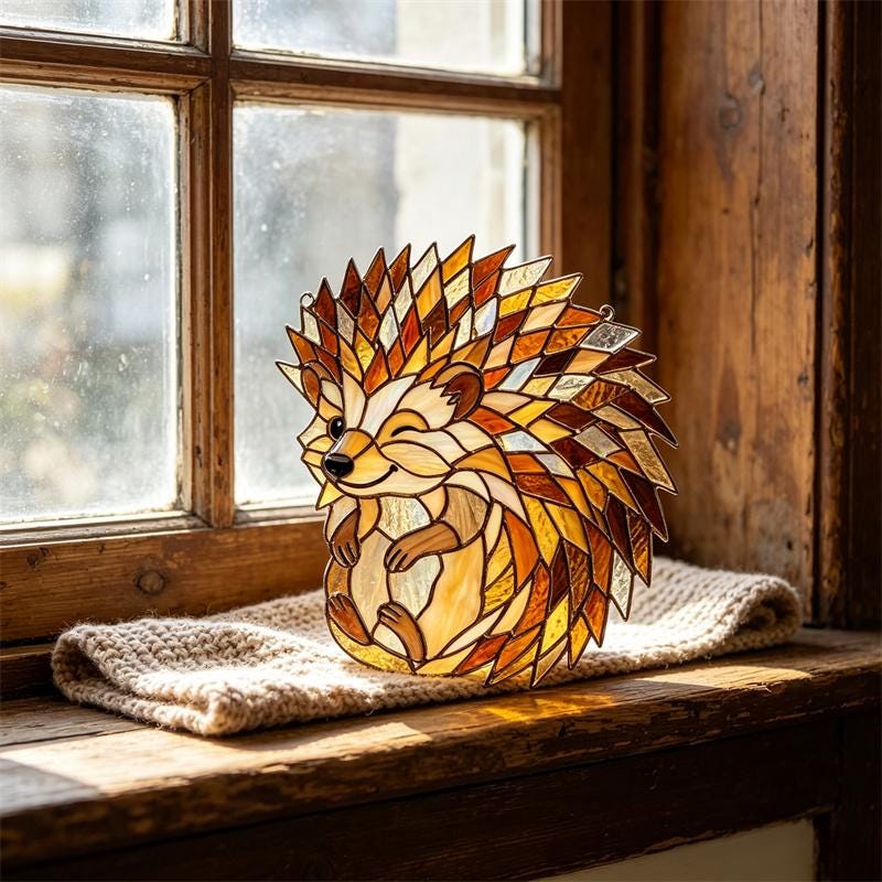 Hedgehog Glass Suncatcher