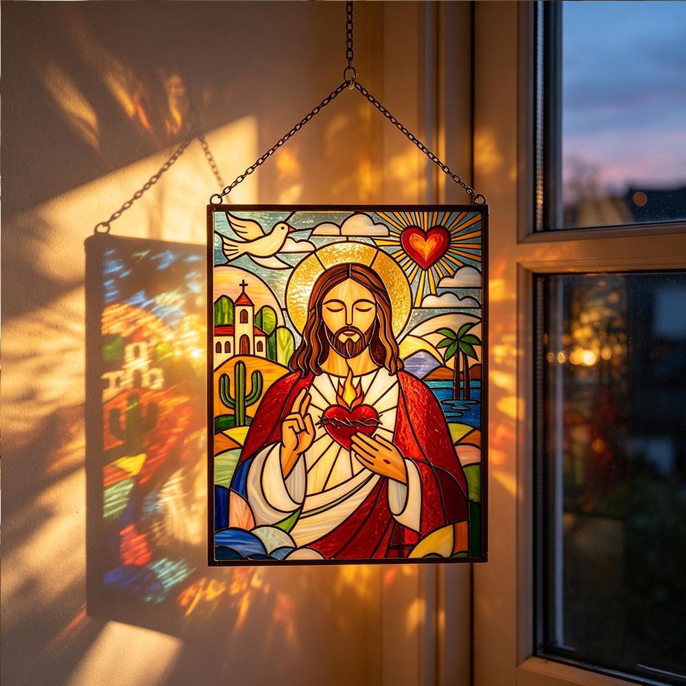 Sacred Heart Glass Art