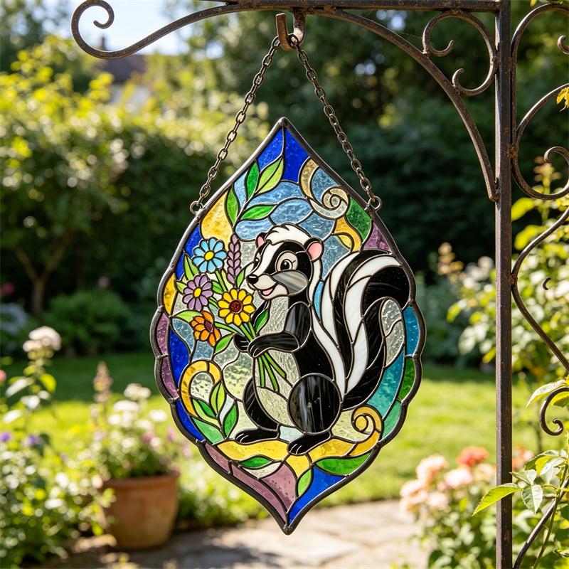 Skunk Glass Suncatcher