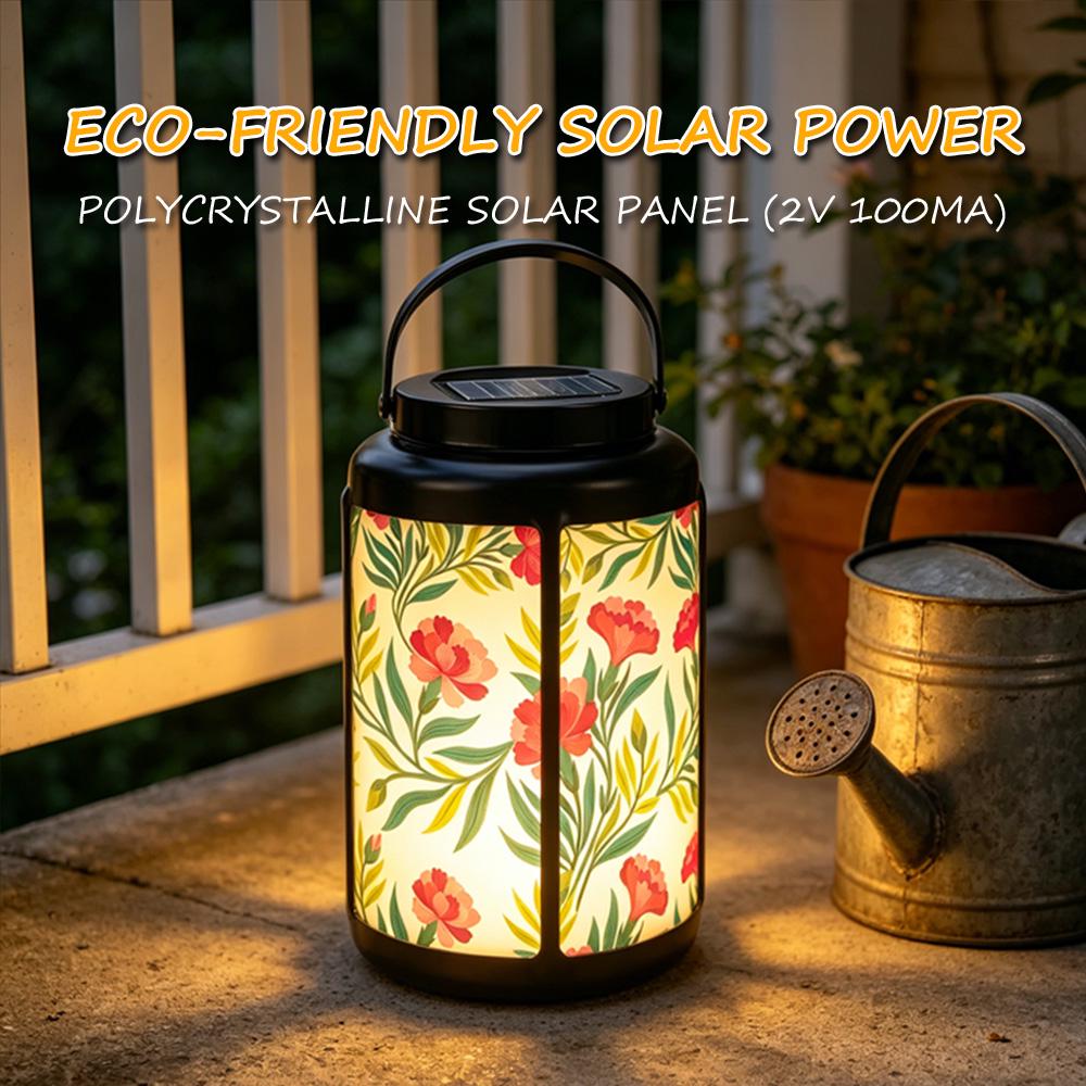 Floral Print Solar LED Lantern