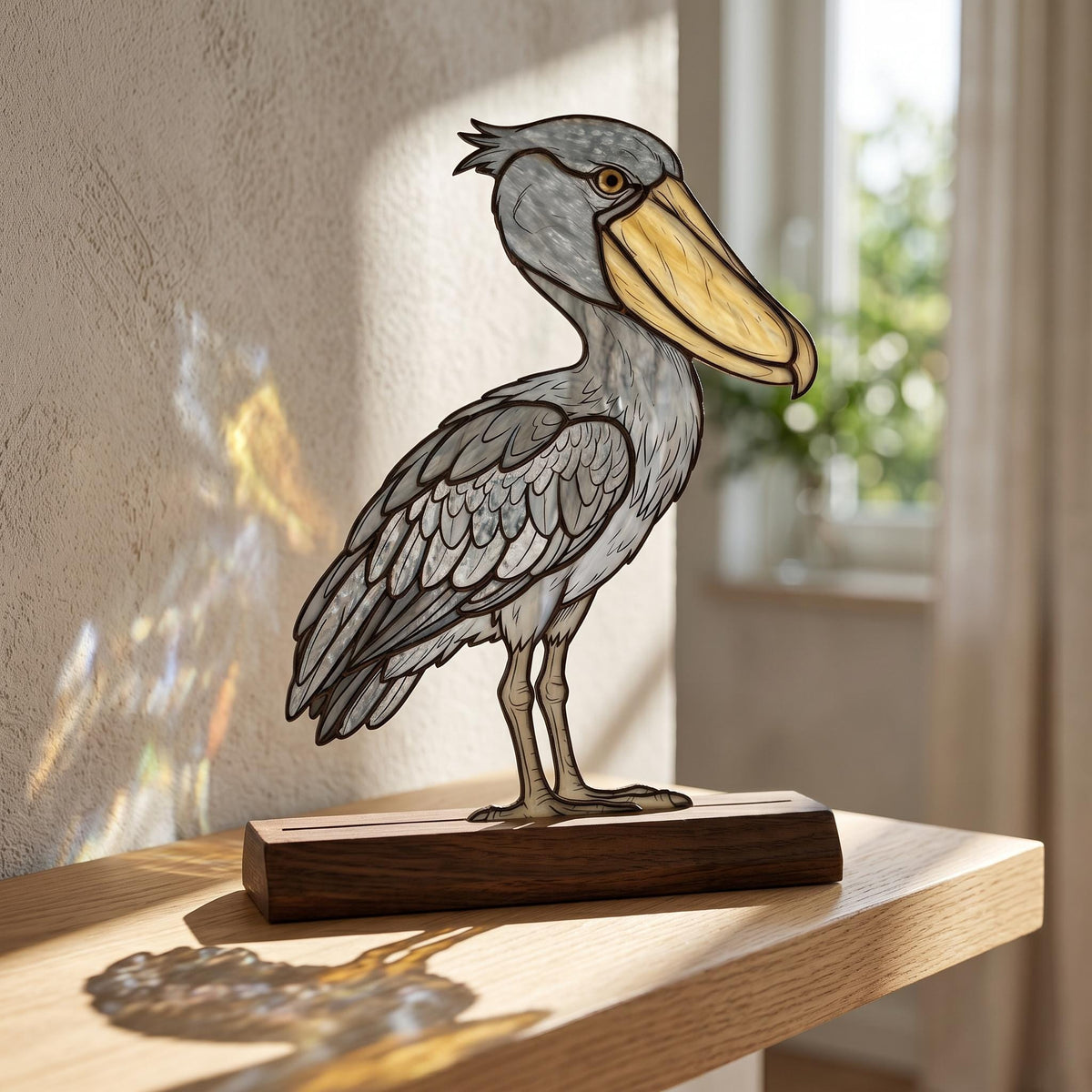 Shoebill Stork Glass Decor