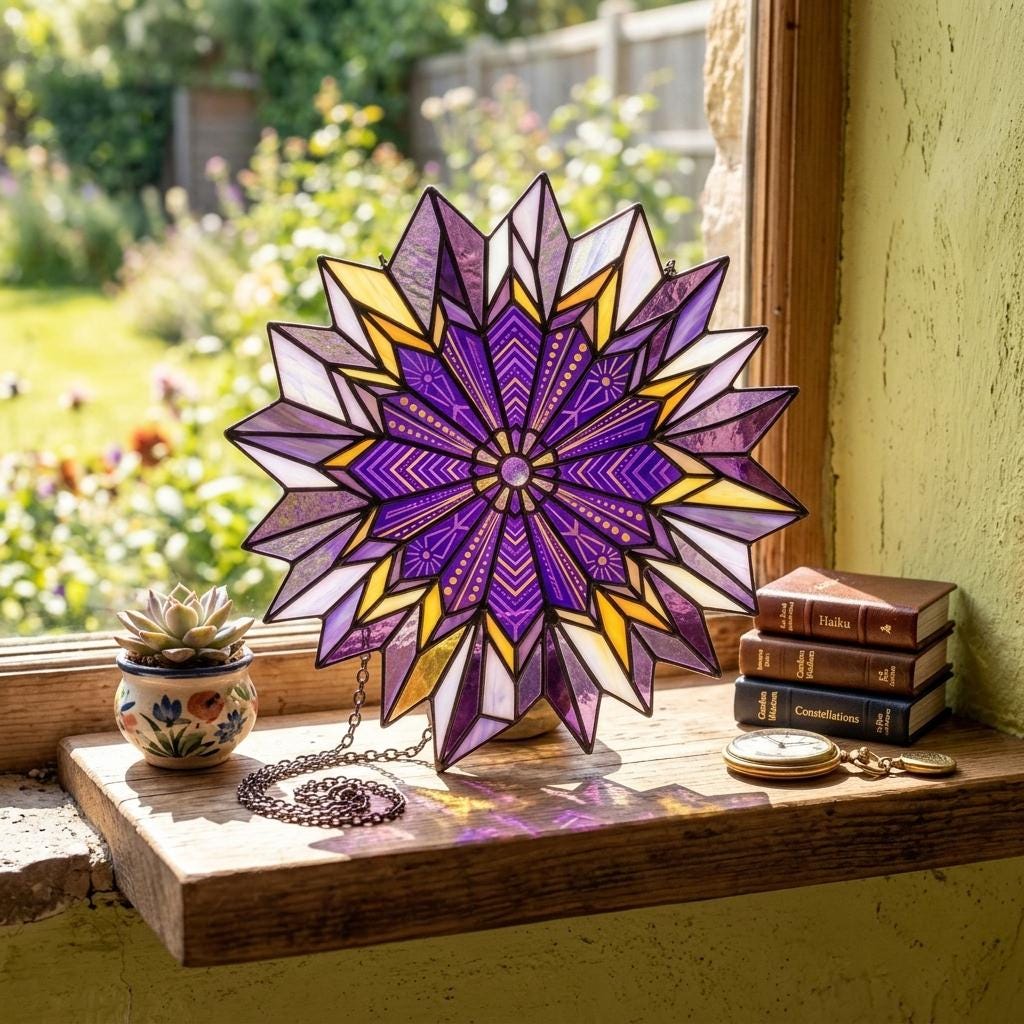 Bee-Eye Flower Glass Suncatcher