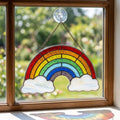 Rainbow and Clouds Glass Art