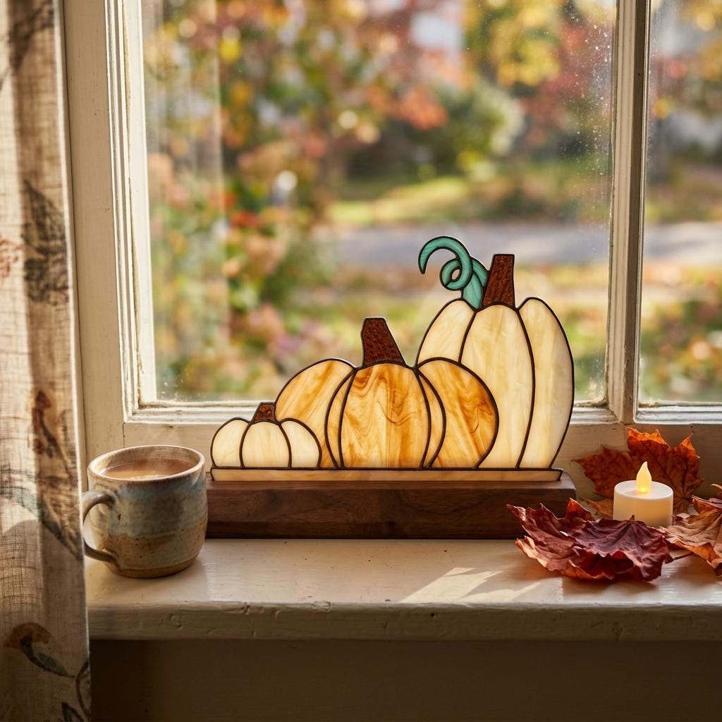 Heirloom Pumpkin Trio Glass Decor