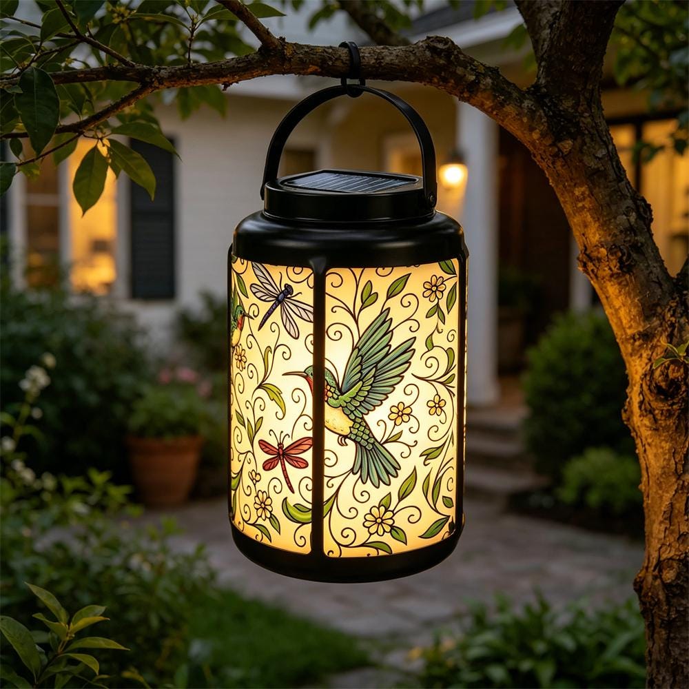 Hummingbird and Dragonfly Solar Lantern