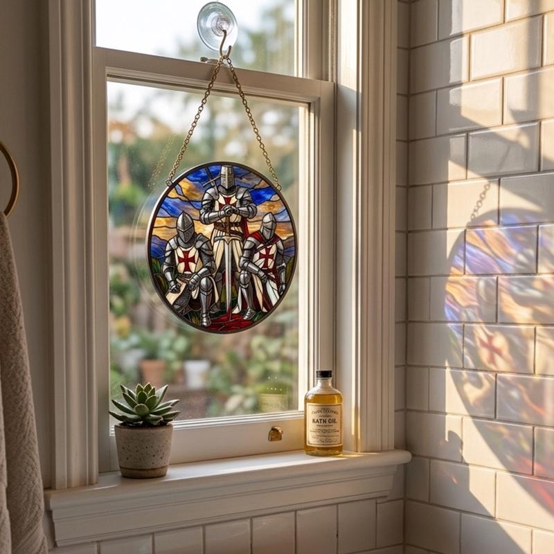 Templar Knights Glass Suncatcher