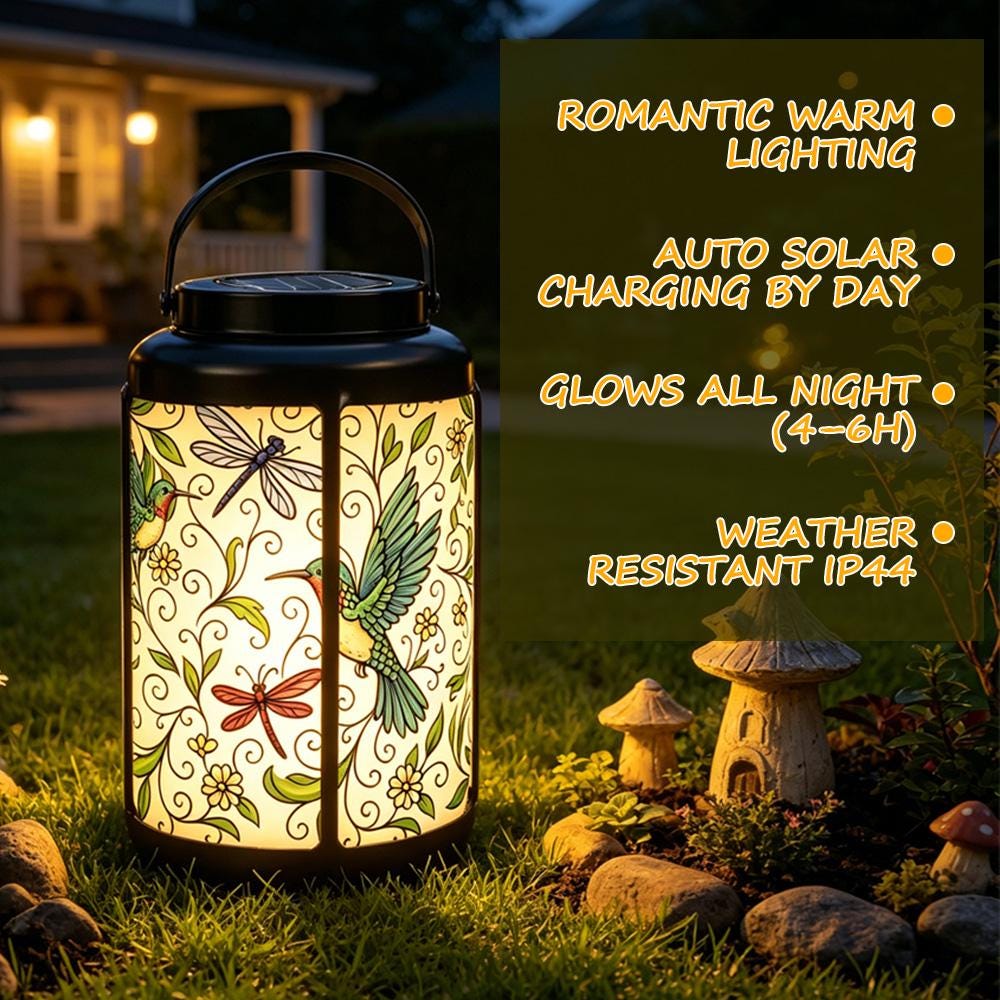 Hummingbird and Dragonfly Solar Lantern