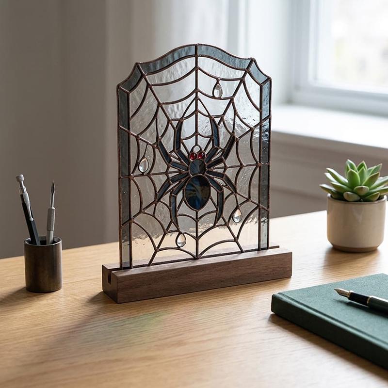 Spider Web Glass Decor
