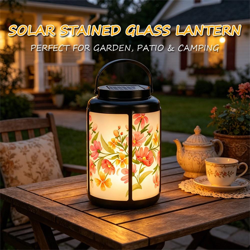 Floral Patio Solar Lantern