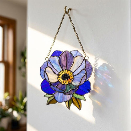 Botanical Flower Glass Suncatcher