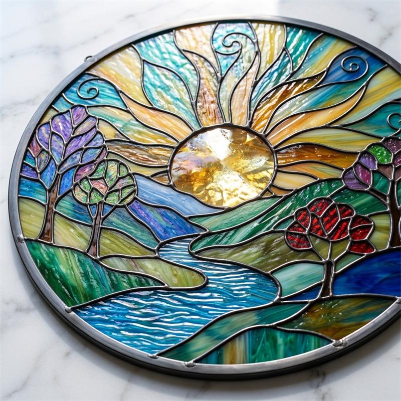 Sunrise Landscape Glass Suncatcher
