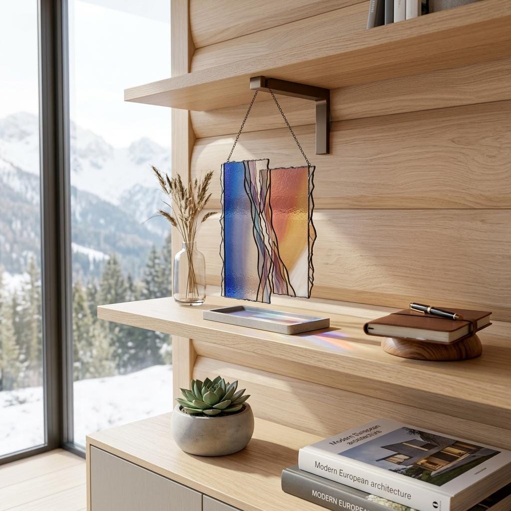 Geometric Sunset Glass Suncatcher