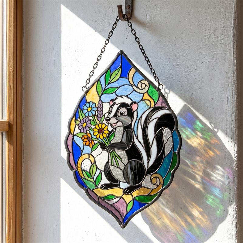 Skunk Glass Suncatcher
