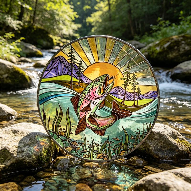 Trout Glass Suncatcher