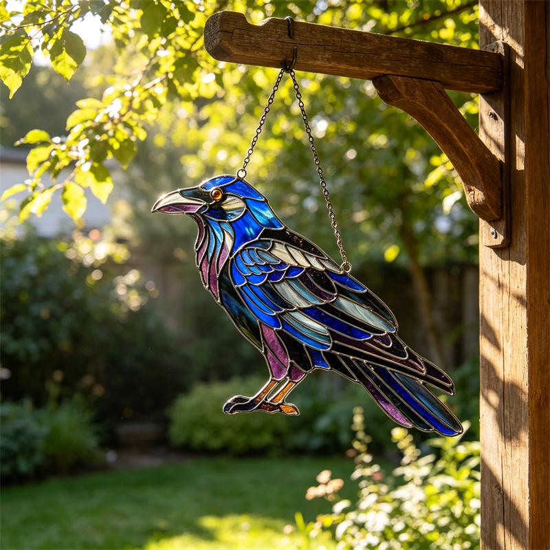 Raven Glass Suncatcher