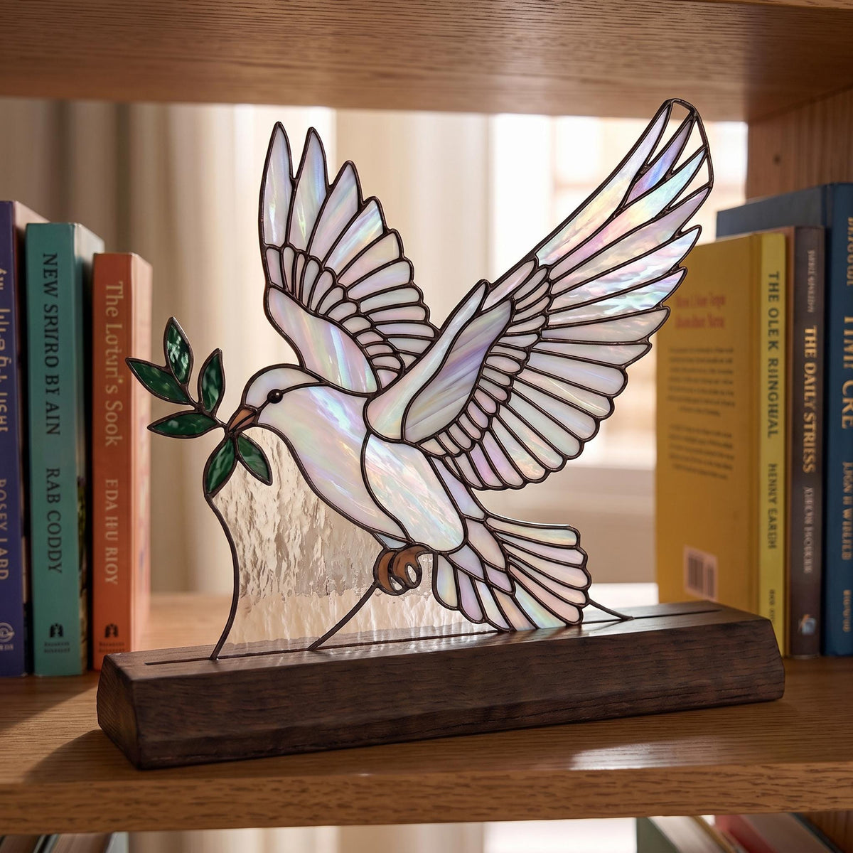 Peace Dove Glass Decor