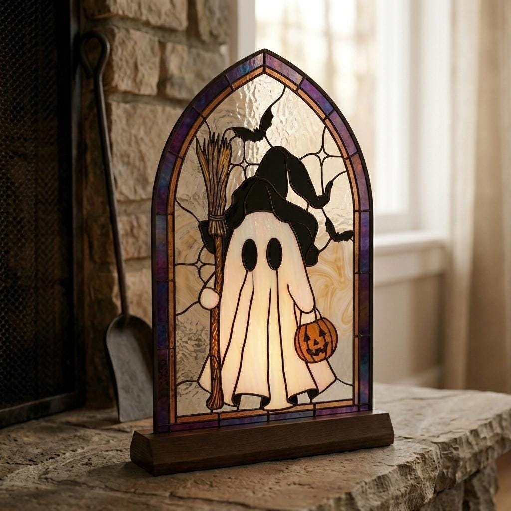 Gothic Arch Ghost Glass Decor