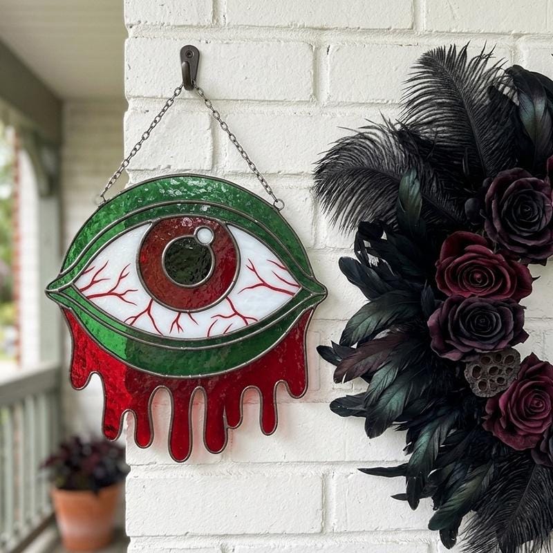 Gothic Dripping Eye Glass Suncatcher