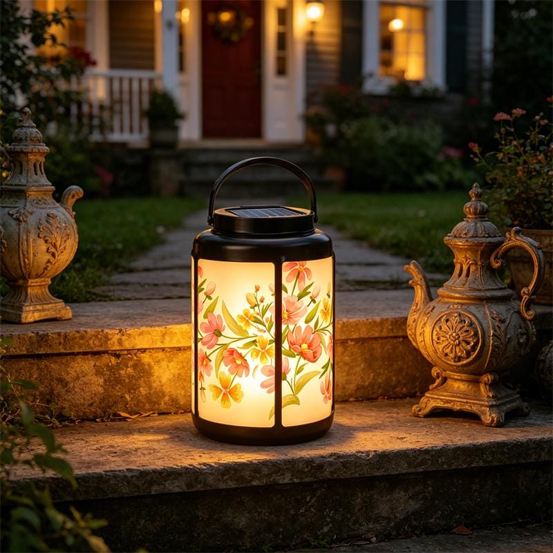 Floral Patio Solar Lantern