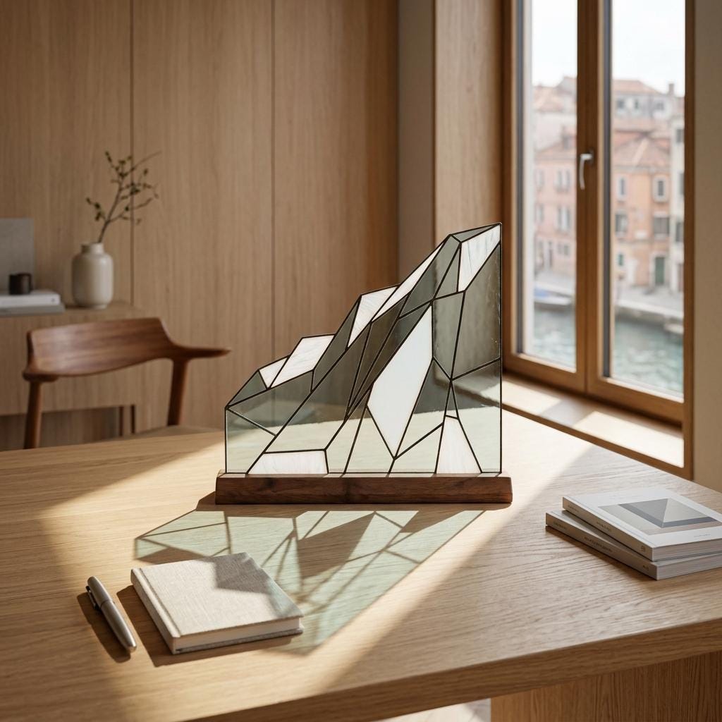 Geometric Glacier Glass Decor