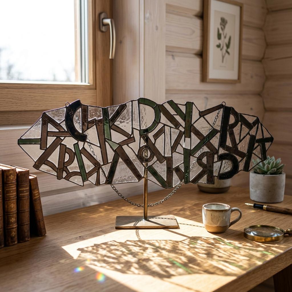 Chinese Character Glass Suncatcher