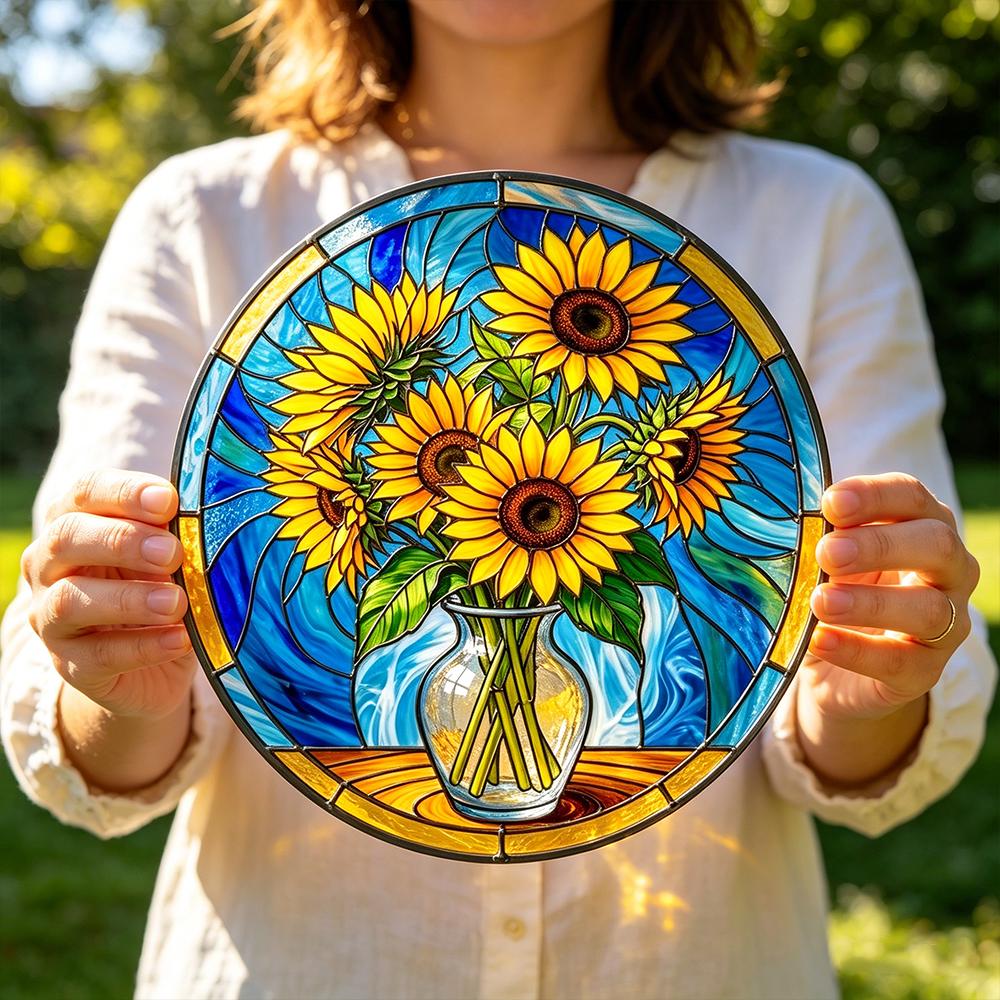 Sunflower Bouquet Glass Art
