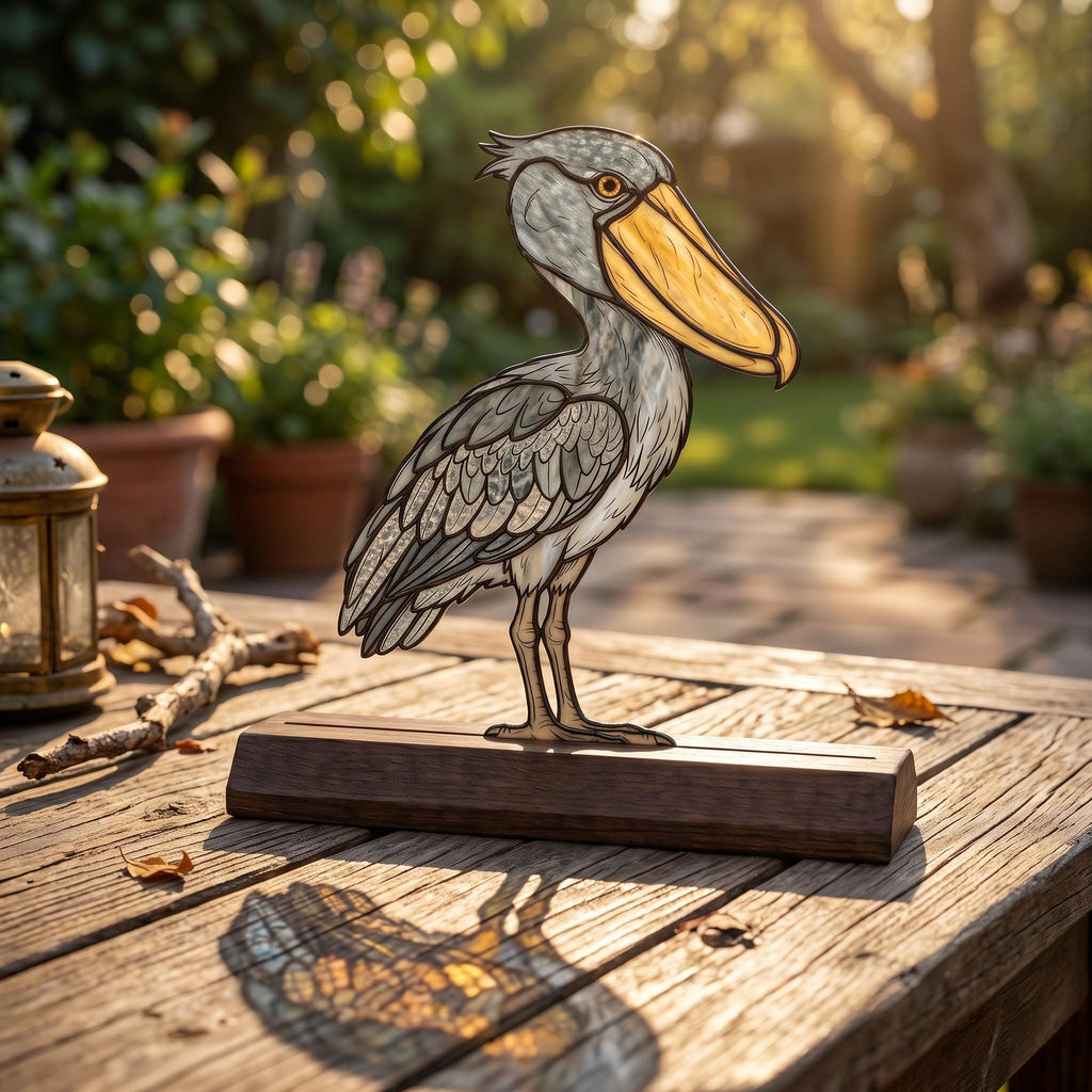 Shoebill Stork Glass Decor