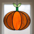 Orange Harvest Pumpkin Glass Suncatcher