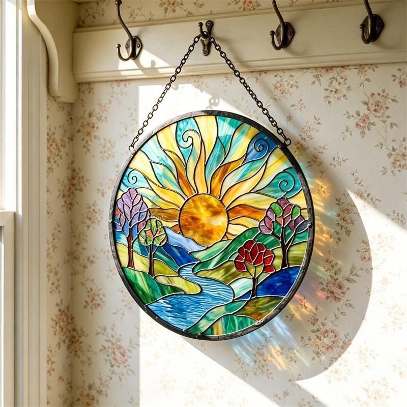 Sunrise Landscape Glass Suncatcher