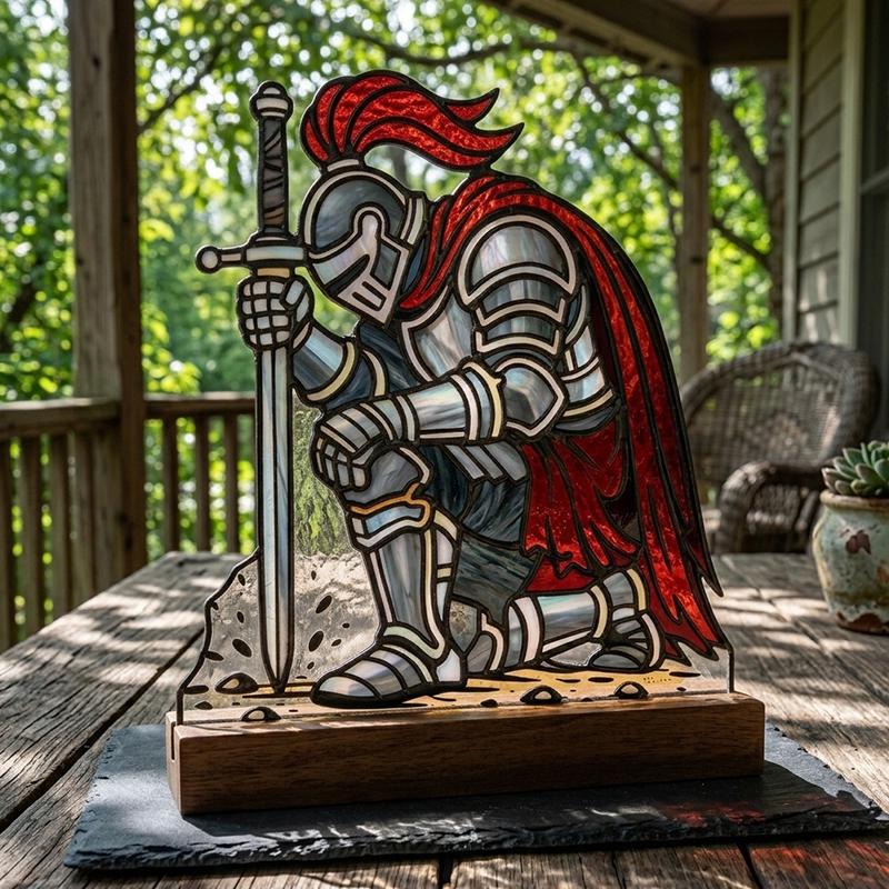 Medieval Knight Glass Art