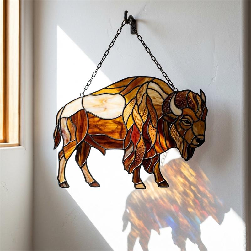 Bison Glass Suncatcher