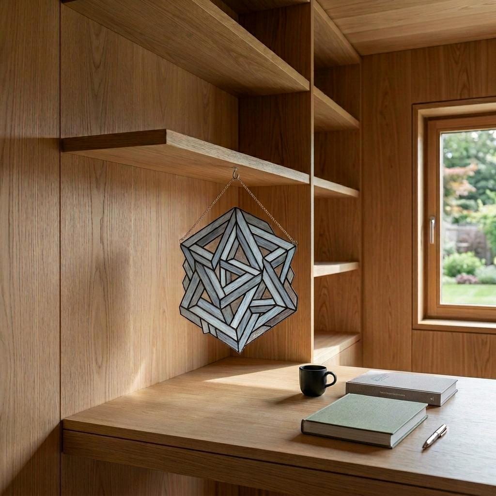 Impossible Geometry Glass Suncatcher
