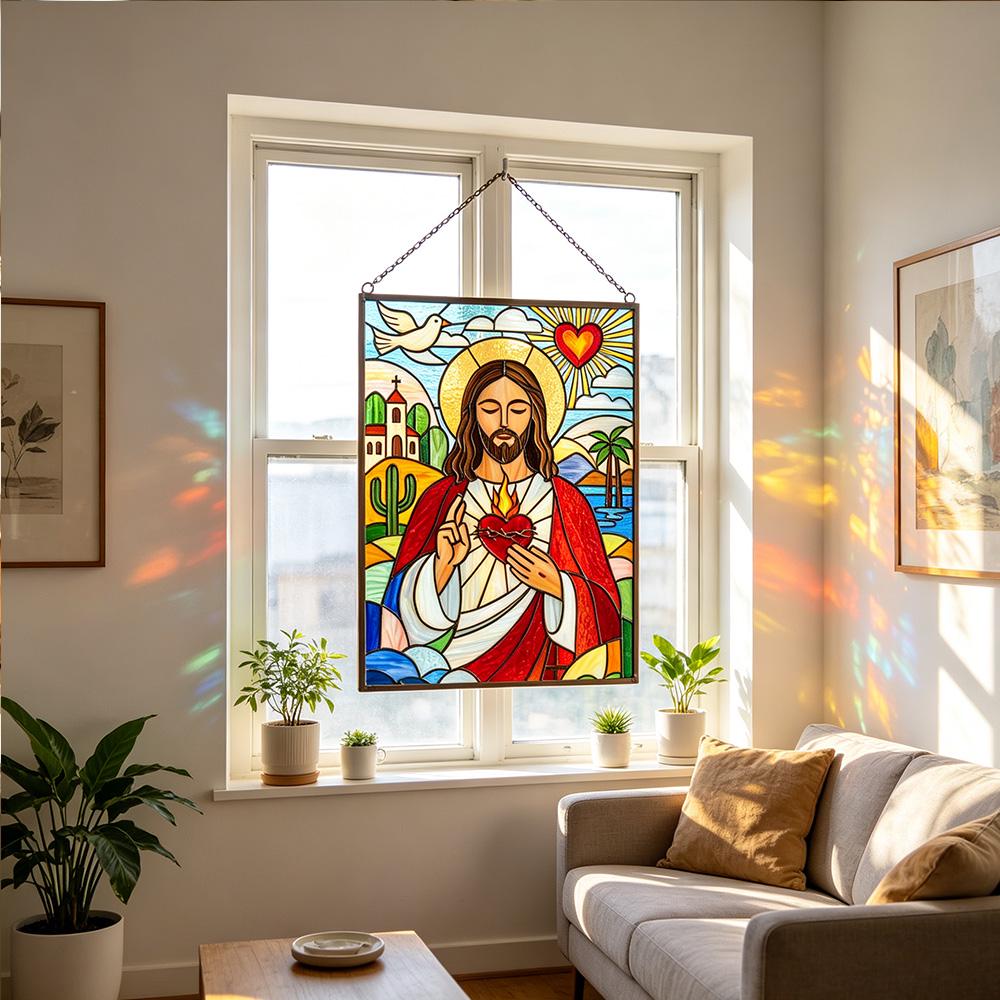 Sacred Heart Glass Art
