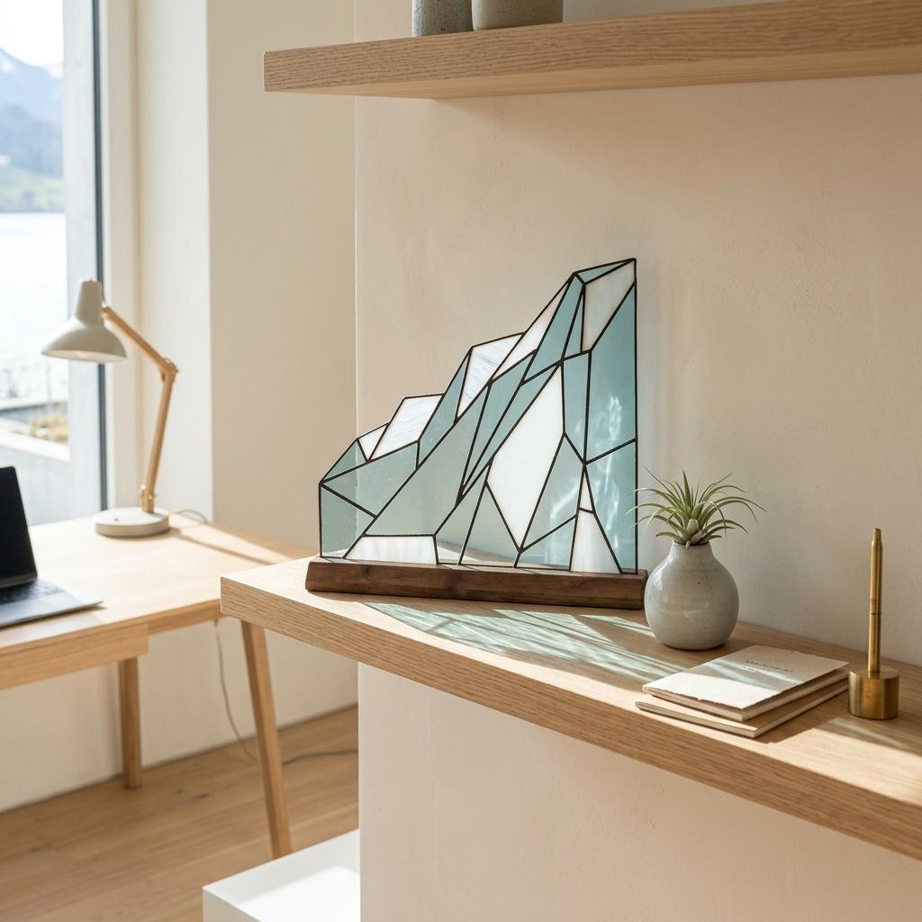 Geometric Glacier Glass Decor