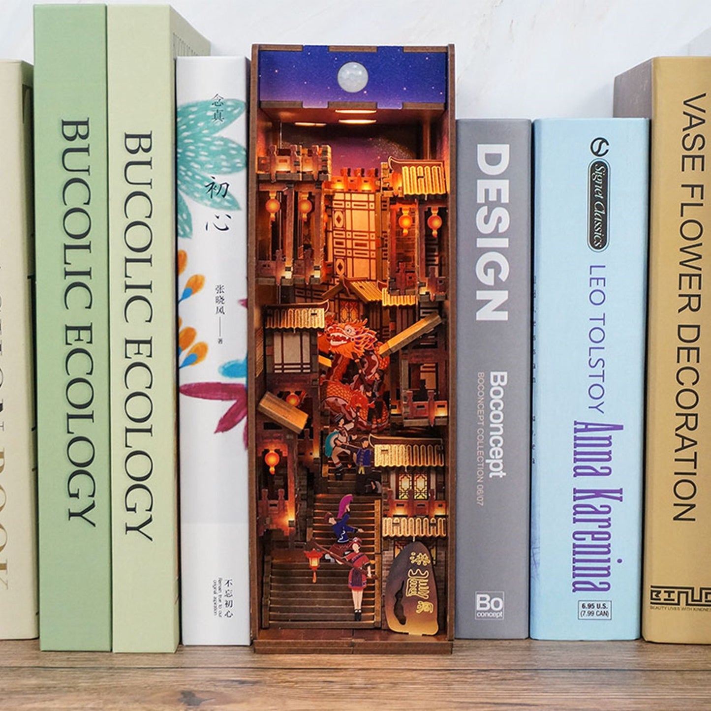 Water Town DIY Book Nook Kit Bookshelf Decorations