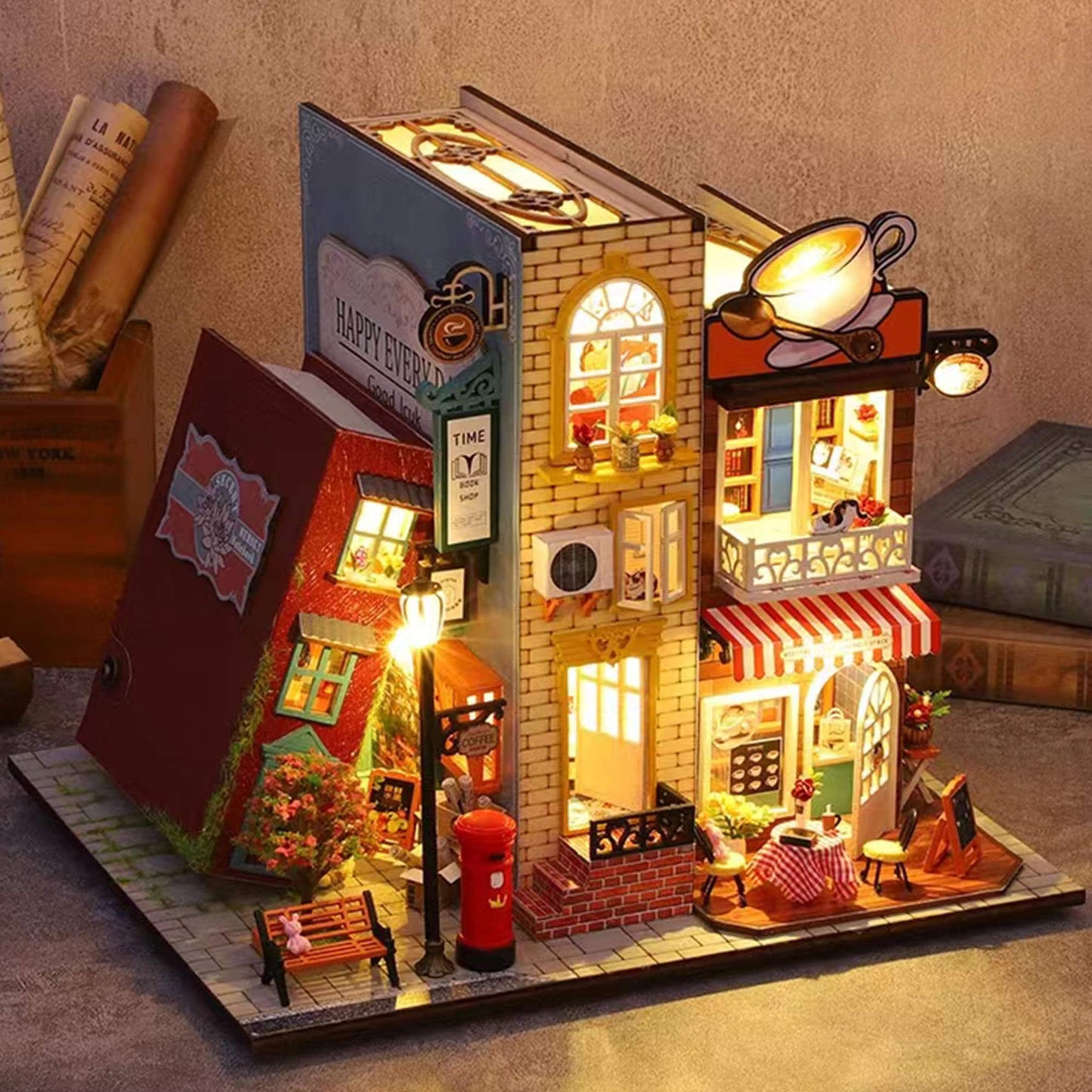 Secret realm in the book 3D Wooden Puzzle Bookshelf Decoration