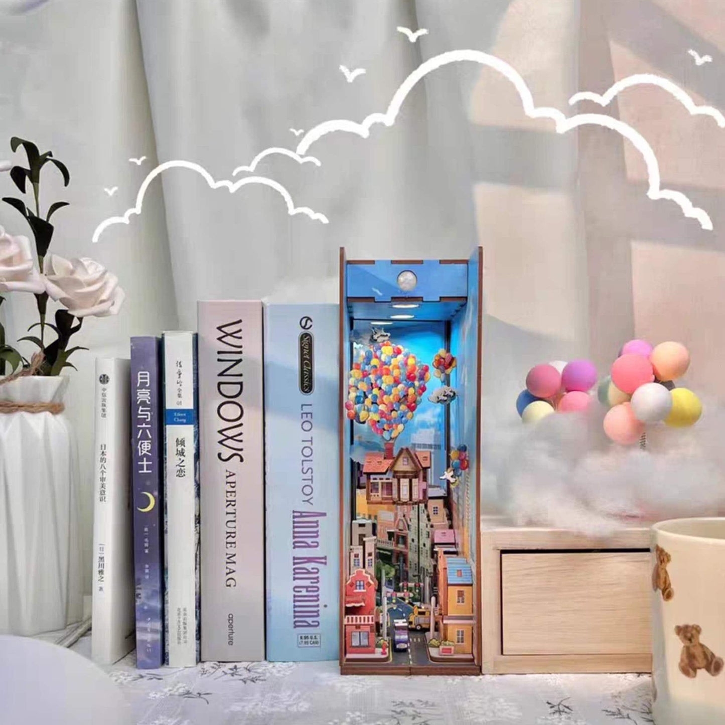 UP Book Nook Diorama Home Decoration