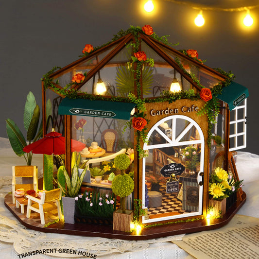 Garden Cafe DIY Handmade Flower House Miniature